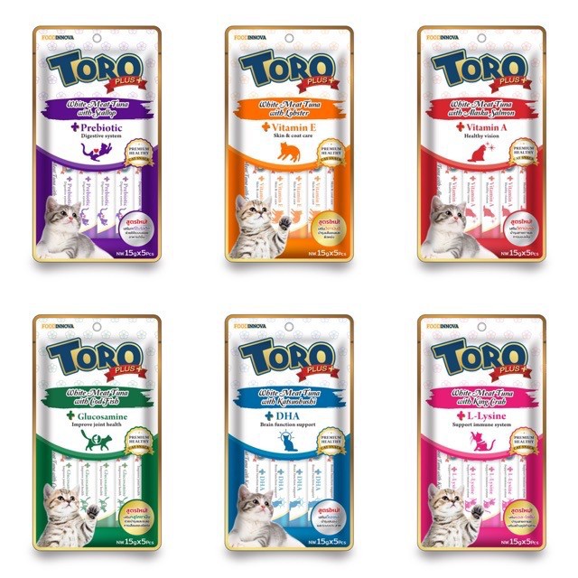 รูปภาพของด่วน   ราคาพิเศษ ลดล้างสต๊อก (5 ซอง/แพ็ค)Toro Plus Premium ขนมแมวเลียพรีเมี่ยม มีให้เลือก 6 รสชาติลองเช็คราคา