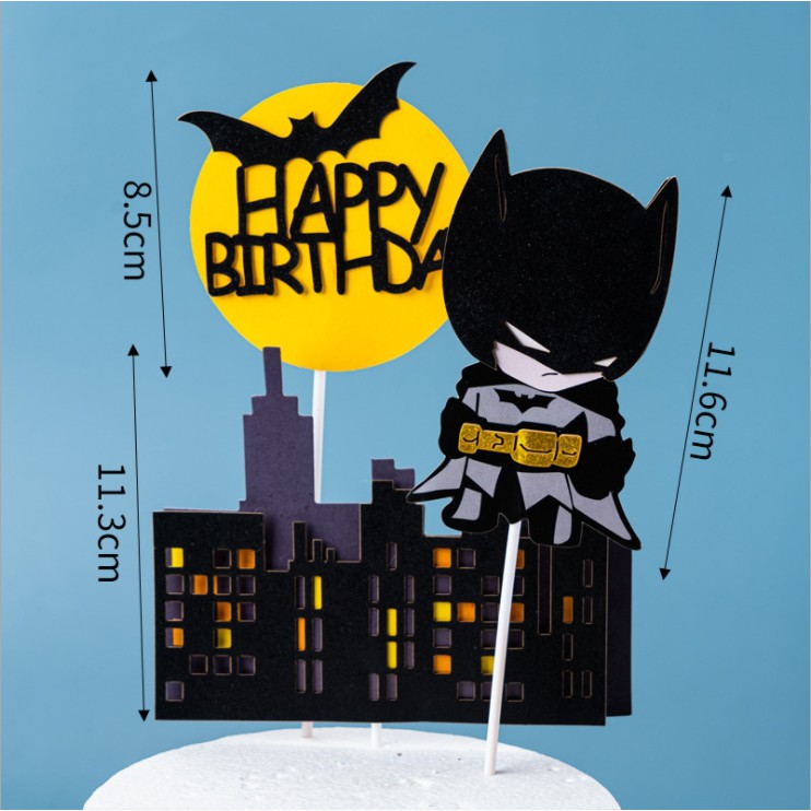 ป้ายปักเค้กวันเกิด-batman-แบทแมน-ธีมแบทแมน-ป้ายตกแต่งเค้ก-สินค้าพร้อมส่งนะคะ