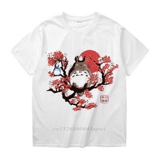 เสื้อยืดโอเวอร์ไซส์เสื้อยืด ผ้าฝ้าย 100% พิมพ์ลายกราฟิกการ์ตูน Miyazaki Hayao Tonari no Totoro แฟชั่น UnisexS-3XL