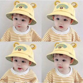 ภาพหน้าปกสินค้า[พร้อมส่ง] หมวกเด็ก 4เดือน-2ปี รอบหัว:48-50 cm. ปักอักษร COOL หมวกบักเก็ต (Bucket) ที่เกี่ยวข้อง