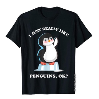 【🔥🔥】เสื้อยืดลําลอง แขนสั้น พิมพ์ลายสัตว์ เพนกวิน I Just Really Like Ok สไตล์อังกฤษ สําหรับผู้ชาย ไซซ์ 4Xl-6Xl