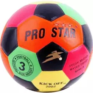 สินค้า Soccer Ball ลูกฟุตบอล PRO STAR สีนีออน หนัง PVC เบอร์ 3 รุ่น KICK-OFF 2002 3NEON แถมตาข่ายใส่ลูกฟุตบอล
