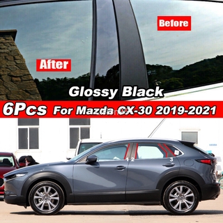 สติ๊กเกอร์ฟิล์มสีด ํา 6 ชิ้นสําหรับ Mazda Cx - 30 Cx30 2019-2021