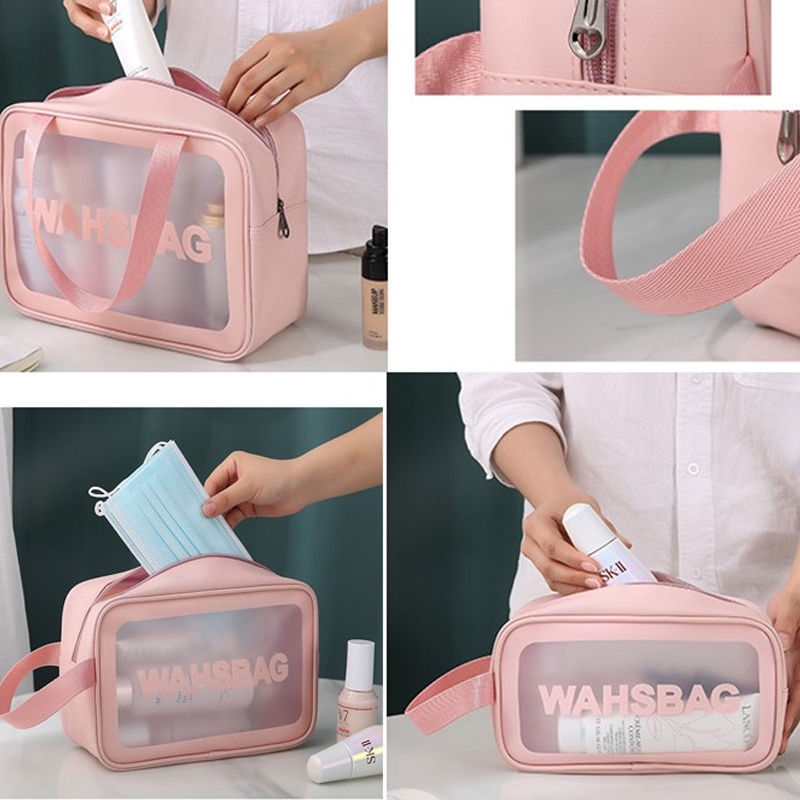 พร้อมส่ง-กันน้ำกระเป๋าแต่งหน้า-กระเป๋าเครื่องสําอาง-pvc-กระเป๋าเก็บของ-กระเป๋าถือ