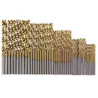 50X Drill Bit Set Titanium Coated HSS High Speed Steel Round Shank Quick Change