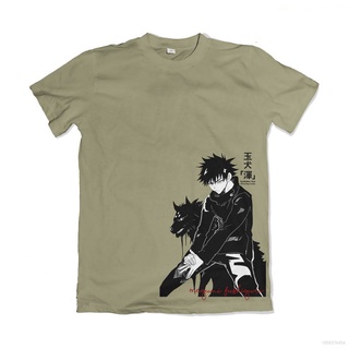 เสื้อยืดแขนสั้นลําลอง พิมพ์ลายอนิเมะ Jujutsu Kaisen Megumi Fushiguro สําหรับผู้ชาย