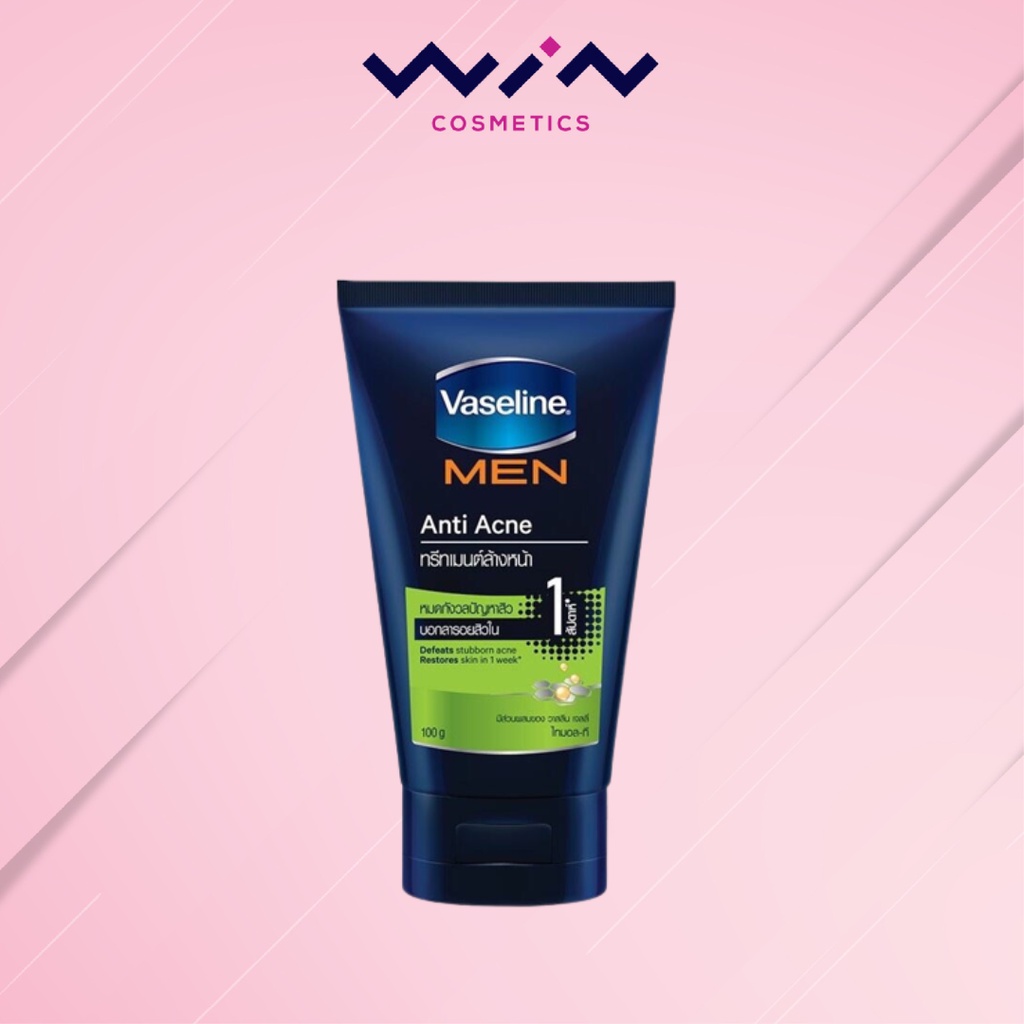 รูปภาพสินค้าแรกของVaseline Men Anti Acne Facial Wash 100g ทรีทเมนต์ล้างหน้า