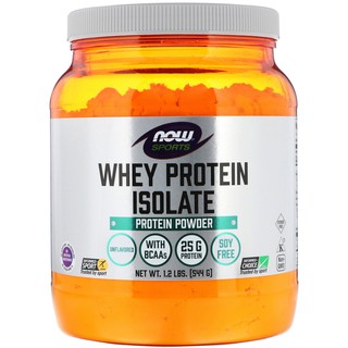 สินค้า Now Foods, Sports, Whey Protein Isolate, Natural Unflavored, 1.2 lbs (544 g)