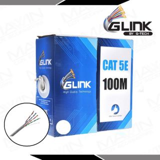 สาย LAN 100เมตร GLINK สายแลน UTP CABLE CAT5e Box 100M INDOOR สีขาว