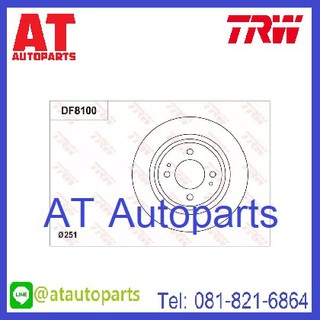 จานคู่ดิสเบรค-คู่ดรัมเบรค MITSUBISHI แอททราจ **ปี2013 **No.DF8100 หน้า **ยี่ห้อ TRW **ราคาขายต่อคู่