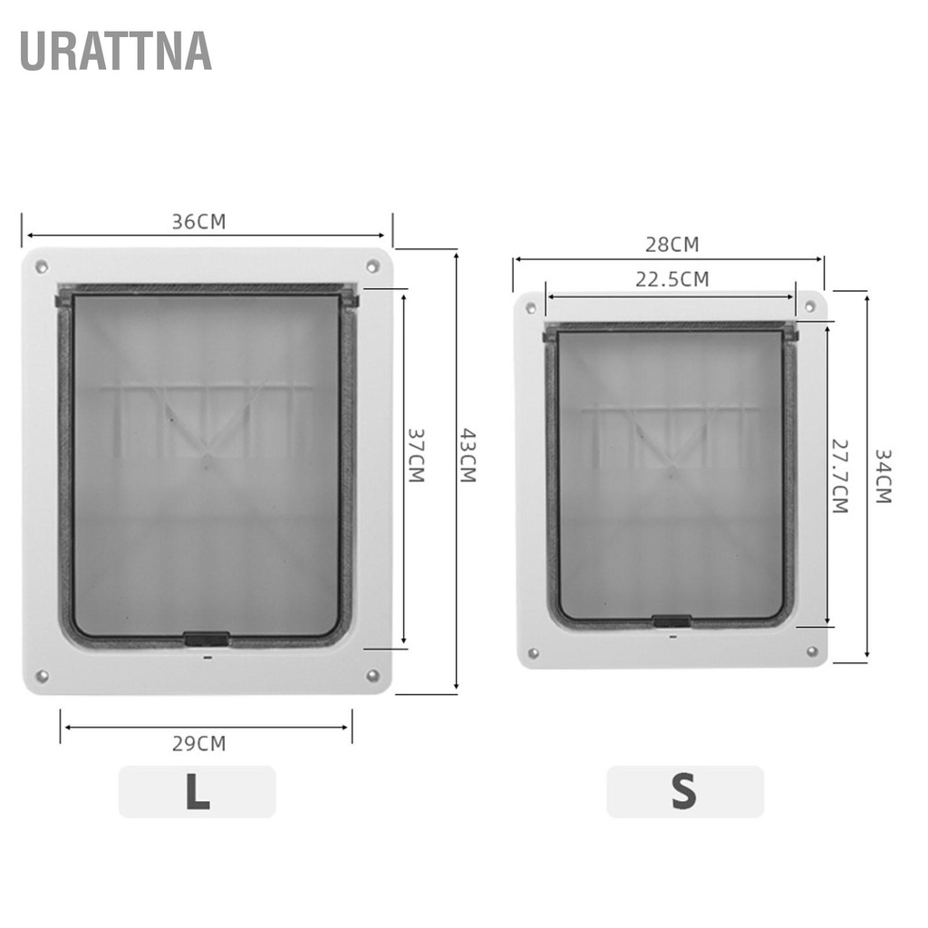 urattna-ประตูพนังพลาสติก-ปิดอัตโนมัติ-สีขาว-สําหรับสัตว์เลี้ยง-สุนัข-แมว