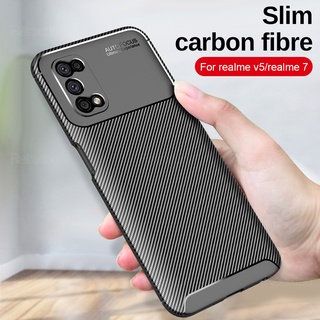 Case Matte Carbon Fiber Pattern Back Cover For Oppo Realme 9 7 pro plus 9i v5 7 5g 4g Silicone Shockproof Waterproof Protect