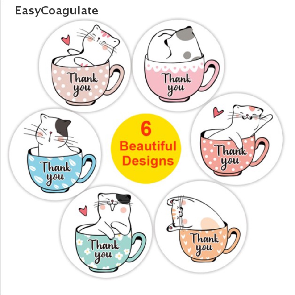 eas-สติกเกอร์ฉลาก-ลาย-cat-thank-you-มีกาวในตัว-ทรงกลม-สําหรับติดตกแต่งของขวัญ-500-ชิ้น