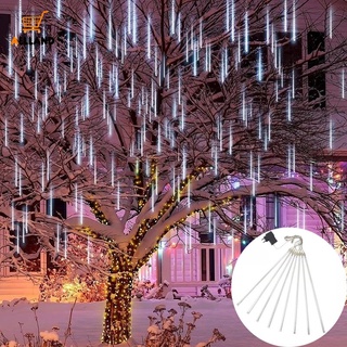 [คอลเลกชันคริสต์มาส] 8 หลอด / ชุด โรแมนติก LED ดาวตก อาบน้ํา สายไฟ / โคมไฟตกแต่งสวน กลางแจ้ง / คริสต์มาส ปาร์ตี้ บรรยากาศ จัดไฟแขวน