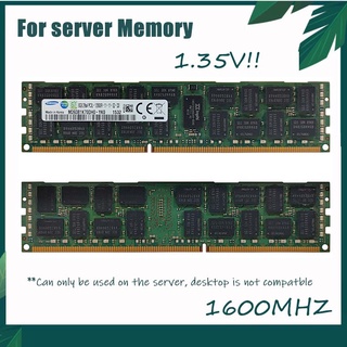 หน่วยความจำเซิร์ฟเวอร์ Samsung DDR3L 16G (2x8GB) 1600MHz PC3-12800R 240Pin หน่วยความจำ RAM DDR3L 1.35V REG ECC หน่วยความจำที่ลงทะเบียน