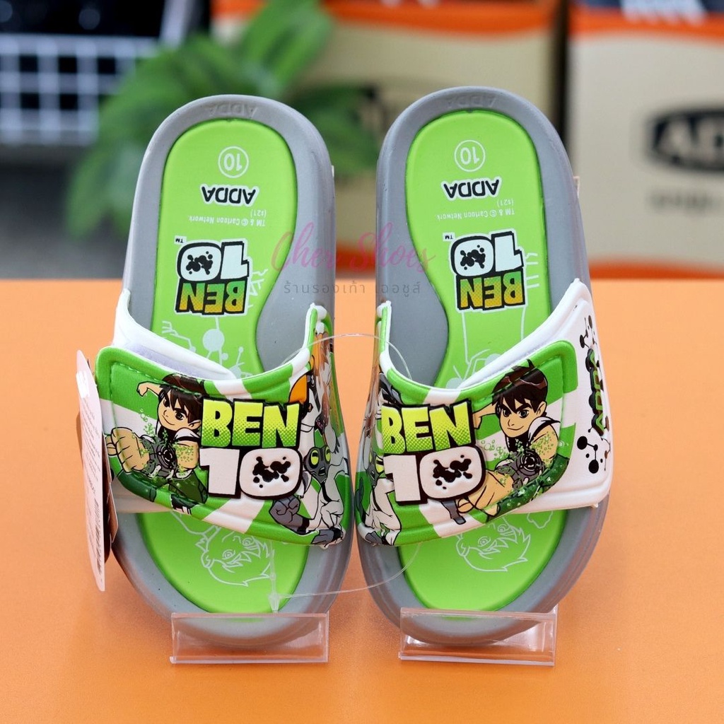 รองเท้าแตะเด็กผู้ชาย-แบบสวม-adda-แอ๊ดด้า-ben10-เบนเทน-รุ่น-3rb5-สีแดง-สีเขียว-สีดำ-ปรับขนาดหน้าเท้าได้-น้ำหนักเบา