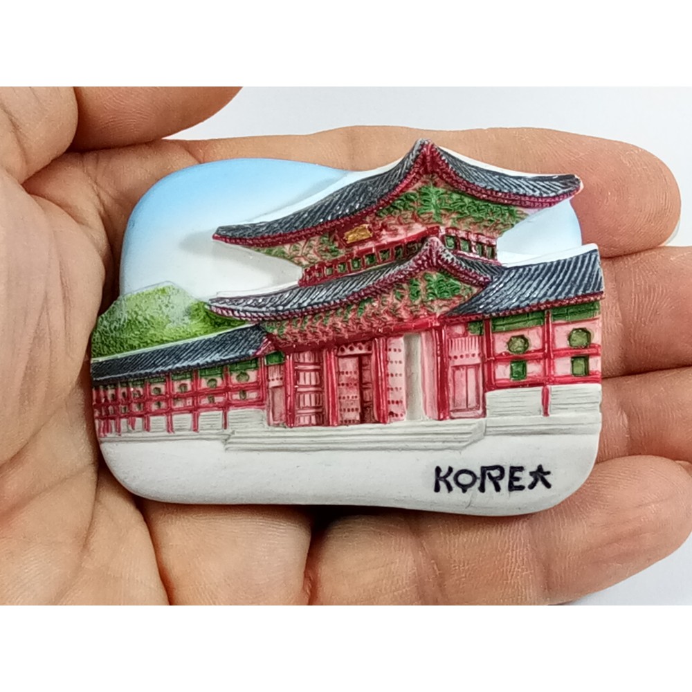 แม่เหล็กติดตู้เย็นนานาชาติสามมิติ-รูปพระราชวังเคียงบ็อคคุง-3d-fridge-magnet-ฺgyeongbokgung-palace-korea