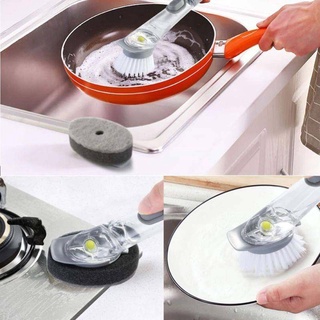 Decontamination wok brush แปรงขัดคราบทำความสะอาด 2 หัวเปลี่ยนเปลี่ยนหัวได้ เติมน้ำยาได้ แปรงล้างจาน แปรงขัดกระทะ ล้างจาน