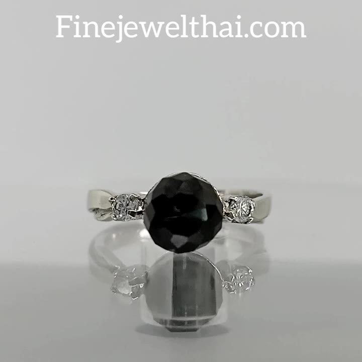 finejewelthai-แหวนนิล-แหวนเงิน-แหวนประจำเดือนเกิด-onyx-silver-ring-r1136on