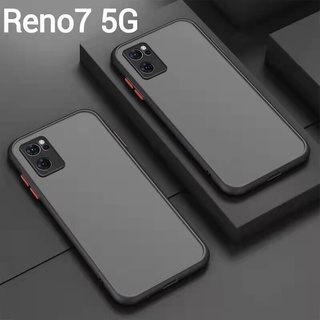 Reno7(พร้อมส่งในไทย)เคสขอบนิ่มหลังแข็งขุ่นคลุมกล้องOPPO Reno7 5G