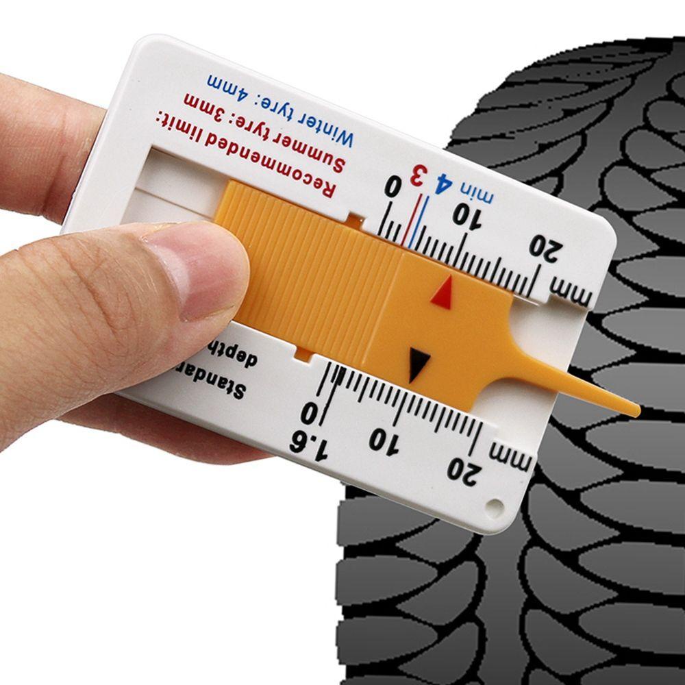 HOMECLEEOESQX รถ Tyre Tread Depthometer พร้อมพวงกุญแจคุณภาพสูง 0-20 มม. ...