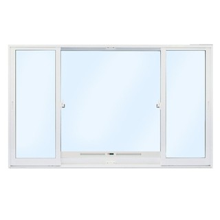 ALUMINIUM WINDOW THAI AUST WHITE S-F-S 180X110 CM. หน้าต่างบานเลื่อนอะลูมิเนียม SANKYOALUMI J-TRUST 180x110 ซม. สีขาว หน