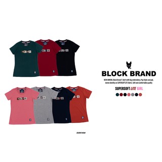 เสื้อยืดโอเวอร์ไซส์  [ทันที 10% ใส่โค้ด JULPSK] รุ่น : Block Brand ผู้หญิง SUPERSOFT LITE GIRLS งานปักใหญ่S-3XL