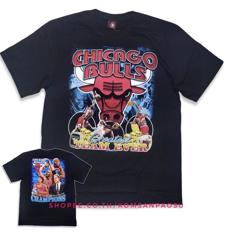 เสื้อยืดโอเวอร์ไซส์เสื้อยืด-chicago-bulls-champions-basketball-เสื้อ-chicago-bulls-basketball-เสื้อยืดไซส์ยุโรปs-3xl