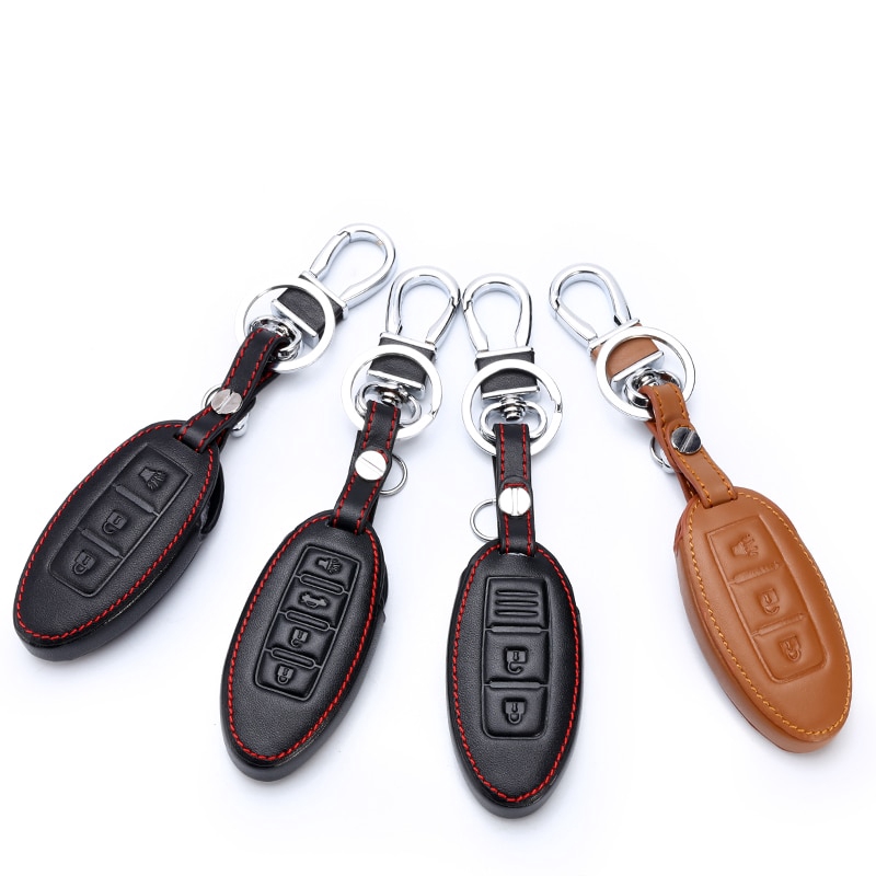 เคสหนังกุญแจรถยนต์-สำหรับ-nissan-teana-x-trail-murano-march-genis-tiida-qashqai-livina-sylphy-sunny-jukea-almera-1-ชิ้น