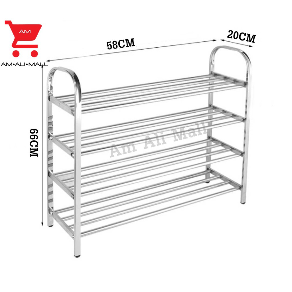 am-ali-mall-ชั้นวางรองเท้าสแตนเลส-ชั้นวางของอเนกประสงค์-แบบ-3-ชั้น-และ-4-ชั้น