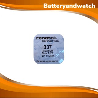 ถ่านกระดุม ถ่านนาฬิกา แพ็ค 1 เม็ด Renata 337 , SR416SW , 416 1.55V *ของเเท้รับประกัน Swiss Made