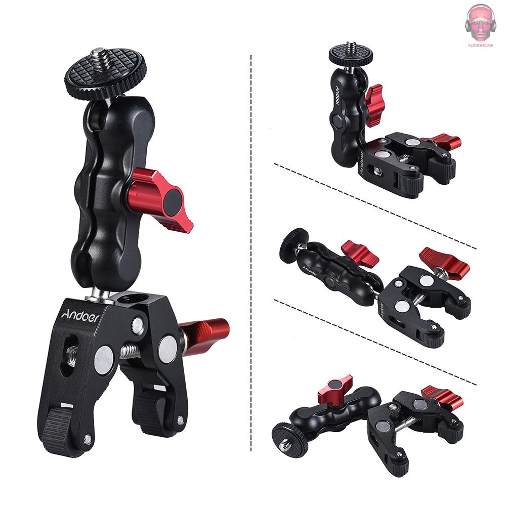 new-andoer-multi-function-ball-head-clamp-ball-mount-clamp-arm-super-clamp-with-1-4-20-thread-for-gps-phone-lcd-dv-monitor-led-video-light-flash-light-microphone-and-more
