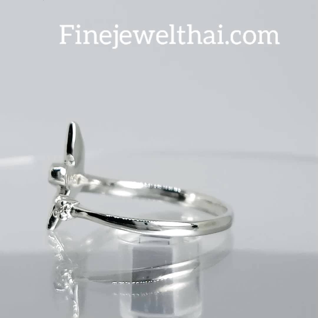 finejewelthai-แหวนแมลงปอ-แหวนเพชร-เพชรสังเคราะห์-แหวนเงินแท้-dragonfly-diamond-cz-silver-ring-r1442cz
