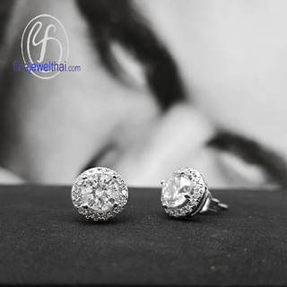 Finejewelthai ต่างหู-ต่างหูเพชร-ต่างหูเงิน-เพชรสังเคราะห์-เงินแท้ 925/Diamond CZ-Silver-Design-Earring - E2168cz00