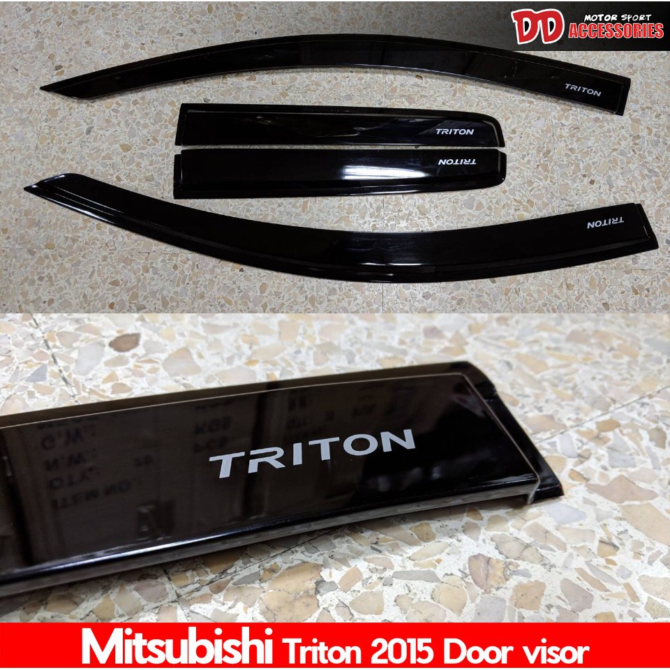 ภาพหน้าปกสินค้ากันสาด กันสาดฝน Triton 2015 2016 2017 2018 2019 2020  เป็นสีดำ มีทั้ง 4 ประตู และ 2 ประตู+ช่องแค๊ป ตอนเดียว จากร้าน migkyzzz บน Shopee