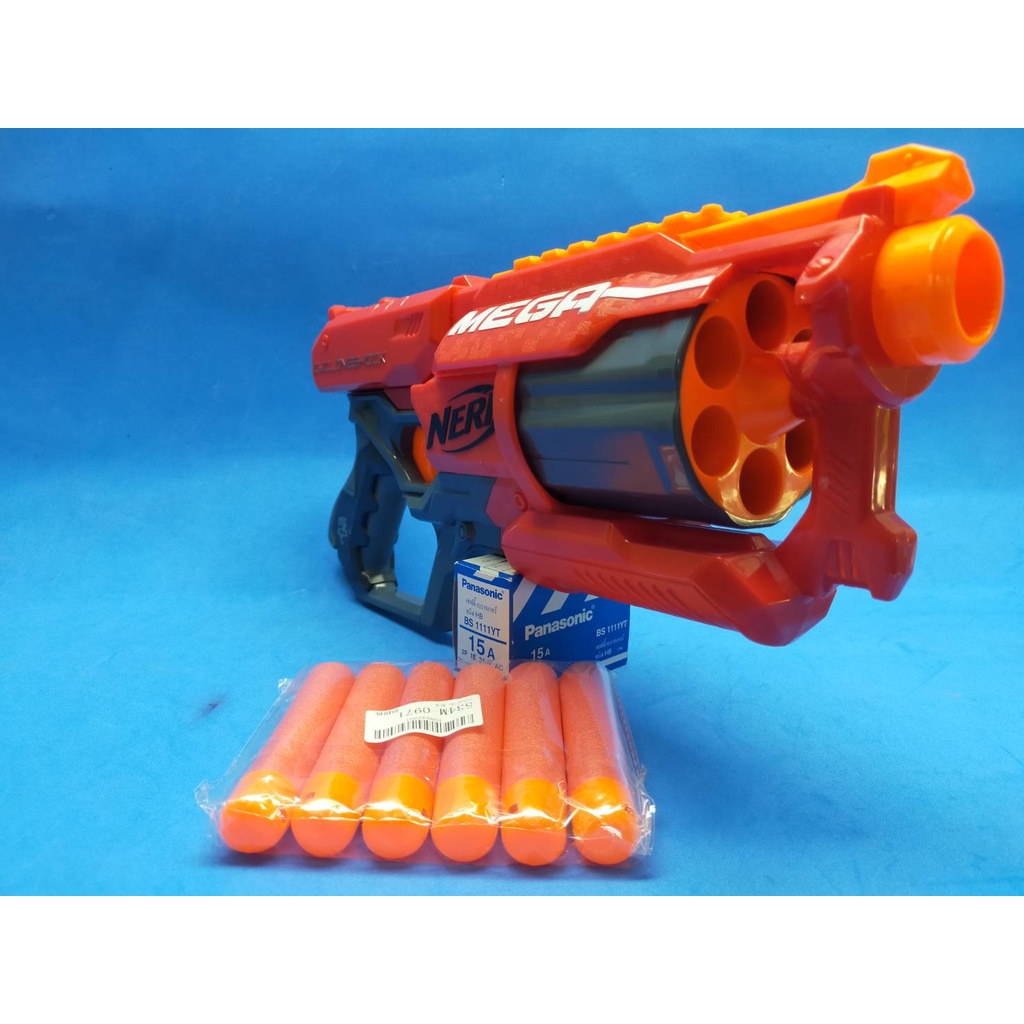 ปืนnerf-mega-cycloneshock-ปืนของเล่น-ปืนเนิร์ฟมือสอง-ของแท้-ไกส้ม-ราคาถูก-ยิงแรง