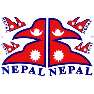 สติกเกอร์ธงชาติเนปาล Nepal Flag สติกเกอร์แต่งรถสำหรับติดรถมอเตอร์ไซด์ รถยนต์ ขนาด27 X 18 cm จำนวน 1แผ่น ST024