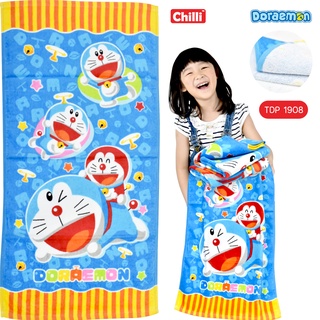 ของแท้ 100% JHC Towel ผ้าเช็ดตัว ผ้าขนหนู ลิขสิทธิ์ Doraemon TDP-1908 ขนาด16x32นิ้ว(ผ้าเช็ดผม)