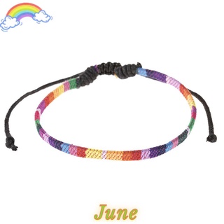 สินค้า June สร้อยข้อเท้าเชือกถักเครื่องประดับแฟชั่นสไตล์โบฮีเมียนสําหรับผู้หญิงและผู้ชาย