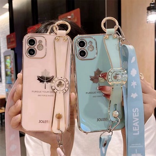 เคสโทรศัพท์มือถือ ลายเมเปิ้ล พร้อมสายคล้องมือ สําหรับ Samsung A52s 5G A72 A52 A32 A22 A12 A02s A21s A20s A10s