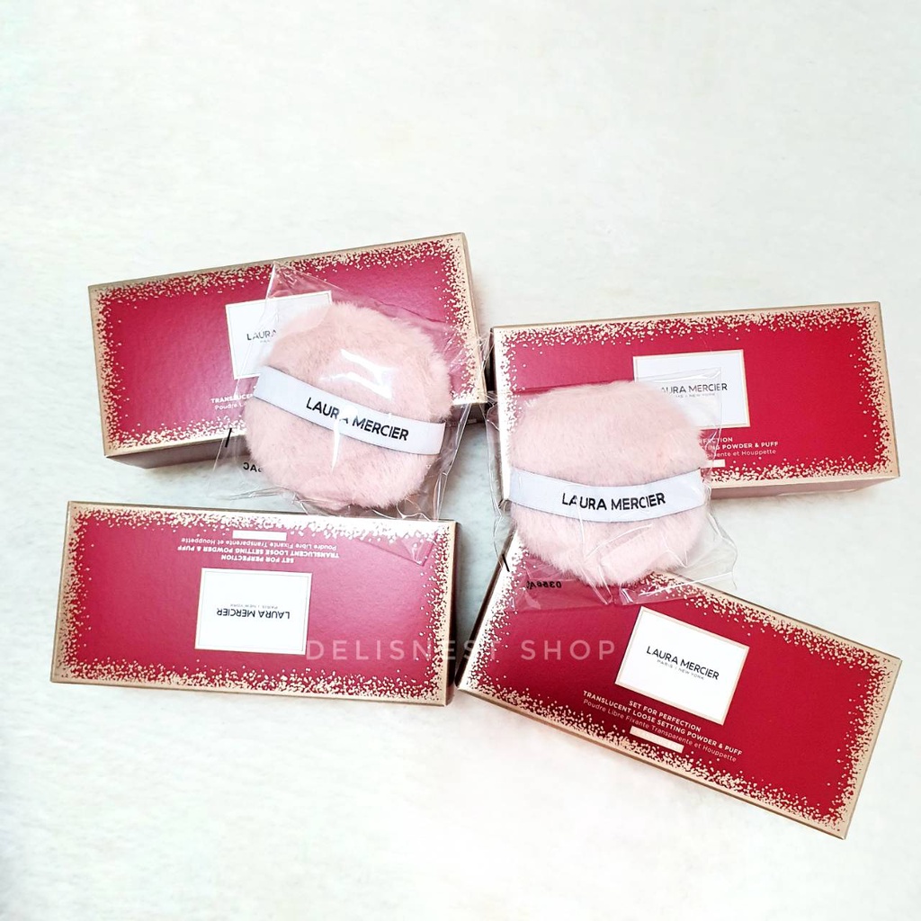 พัฟลอล่า-laura-mercier-rose-velour-puff-แบ่งขายจากกล่อง-set-แท้100