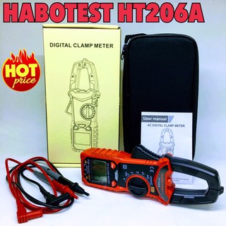 คลิปแอมป์ HABOTEST HT206A clamp multimeter digital คลิปแอมป์ เเคล้มป์มิเตอร์ มิเตอร์วัดไฟ มัลติมิเตอร์ดิจิตอล