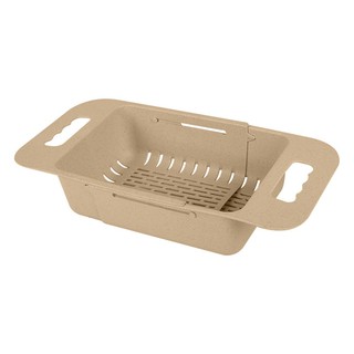 Sink device PLASTIC COLANDER PARNO AP-B01 BEIGE 18.7X38X8CM. CREEM Sink device Kitchen equipment อุปกรณ์อ่างล้างจาน ตะแก