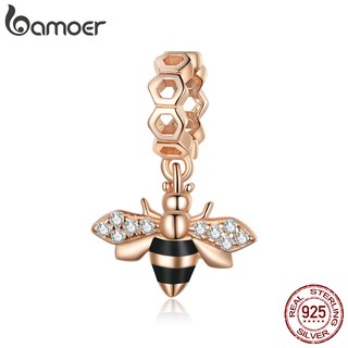 bamoer Genuine 925 Sterling Silver Little Bee Charm for Original Luxury Bracelet make Brand Female silver Jewelry BSC370