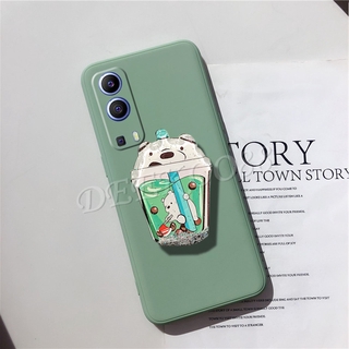 In Stock New Casing เคส VIVO Y12A Y3S Y52 5G Y72 Y31 Y20S [G] SG Y12S Y20 V20 Pro 2021 Phone Case with Cute Cartoon Lovely Water Bracket Softcase TPU Silicone Back Cover With Stand Holder เคสโทรศัพท์ VIVOY52 VIVOY12A