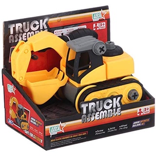 ของเล่นรถตักดิน ถอดชิ้นส่วนประกอบเองได้ พร้อมไขควง DIY Excavator Truck Assemble - lebx toys