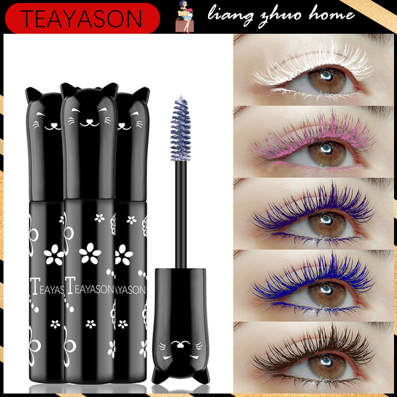 Teayason มาสคาร่าไฟเบอร์ 4D กันน้ํา ติดทนนาน สีขาว สีเขียว สีแดง สีฟ้า ...