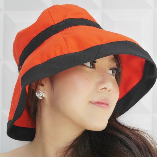 atipa-หมวกปีกกว้างแทนร่ม-สีส้ม-atipa-coco-classy-orange