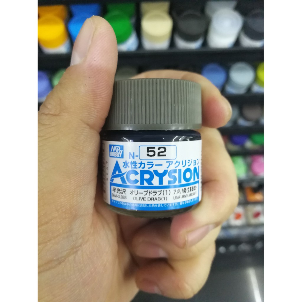 สีสูตรน้ำ-mr-acrysion-color-n52-olive-drab-1-usaf-army-aircraf-semi-gloss