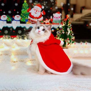 เสื้อผ้าสัตว์เลี้ยงน่ารักคริสต์มาสฮาโลวีนเสื้อคลุมซานต้าแมวเครื่องแต่งกายแมว